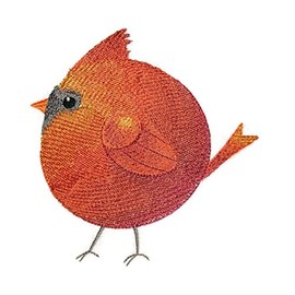 Nature Weaved in Threads, Amazing Baby Birds Kingdom (Roly-Poly Cardinal) Custom and Unique Embroidered Iron on/Sew Patch [4.76" X 4.85"] [Made in USA]