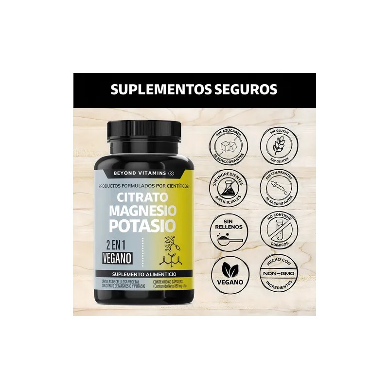 Citrato de Magnesio y Potasio Beyond Vitamins con Plátano y