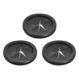 uxcell 3Pcs Rubber Grommets 2-7/8"(72mm) ID 3-1/8"(80mm) Drill Hole Double Sided Firewall Hole Plugs Round Electrical Wiring Gasket, Black