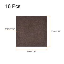 uxcell Felt Furniture Pads, 2-inch x 2-inch Self Adhesive Cuttable Anti Scratch Square Floor Protectors for Furniture Legs Hardwood Floor, Brown 16Pcs