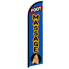 Foot Massage Windless Banner Advertising Flag - Perfect for Spas, Massage Therapists, Salons