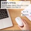 Elecom Slint M-TM10BBWH/EC Wireless Mouse, Bluetooth, Slim, Silent, 4 Buttons,