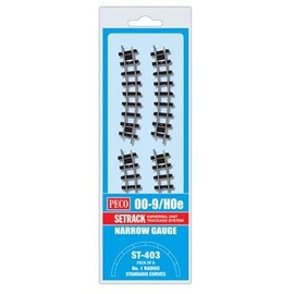 Peco ST-403 Setrack No.1 Radius Standard Curves (Pack of 8) OO-9 Gauge