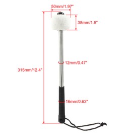 Bonsicoky 2 Pcs Felt Head Bass Drum Mallets Percussion Sticks, 12" Drum Mallets with Stainless Steel Handle