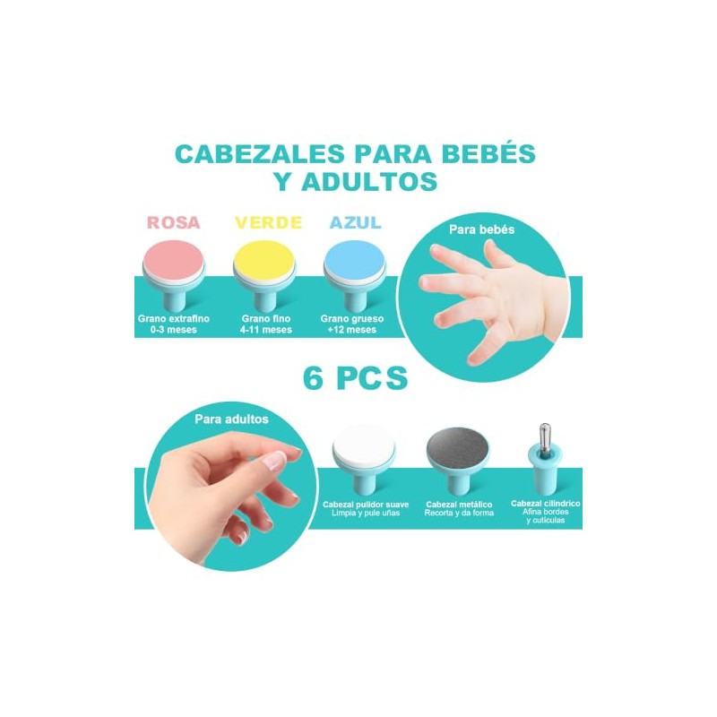 AXIDUN-Lima de uñas para bebé, Cortaúñas para bebé, Pulidora de