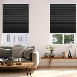 Changshade Blackout Blinds, Cordless Cellular Shades, Honeycomb Blackout Shades, Room Darkening Blinds, Pull Down Window Shades, Easy to Install Honeycomb Window Blinds for Home&Office, Black