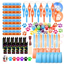 Dog Paw Party Favors for Kids, 97PCS Paw Print Party Supply Set for for Goodie Bag Filler, Treasure Box, Classroom Rewards, Carnival Prizes, Pinata Stuffers, Christmas gifts for Boys and Girls