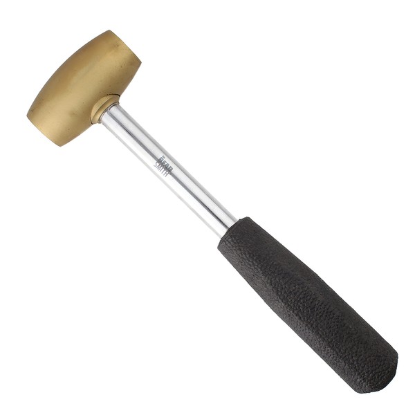 The Beadsmith Brass Head Mallet - Metal Elements - 9.5 Inches Long, 1LB Head with a 24mm Face - Brass & Sheet Metal Hammer for Dapping, Chasing & Light Stamping