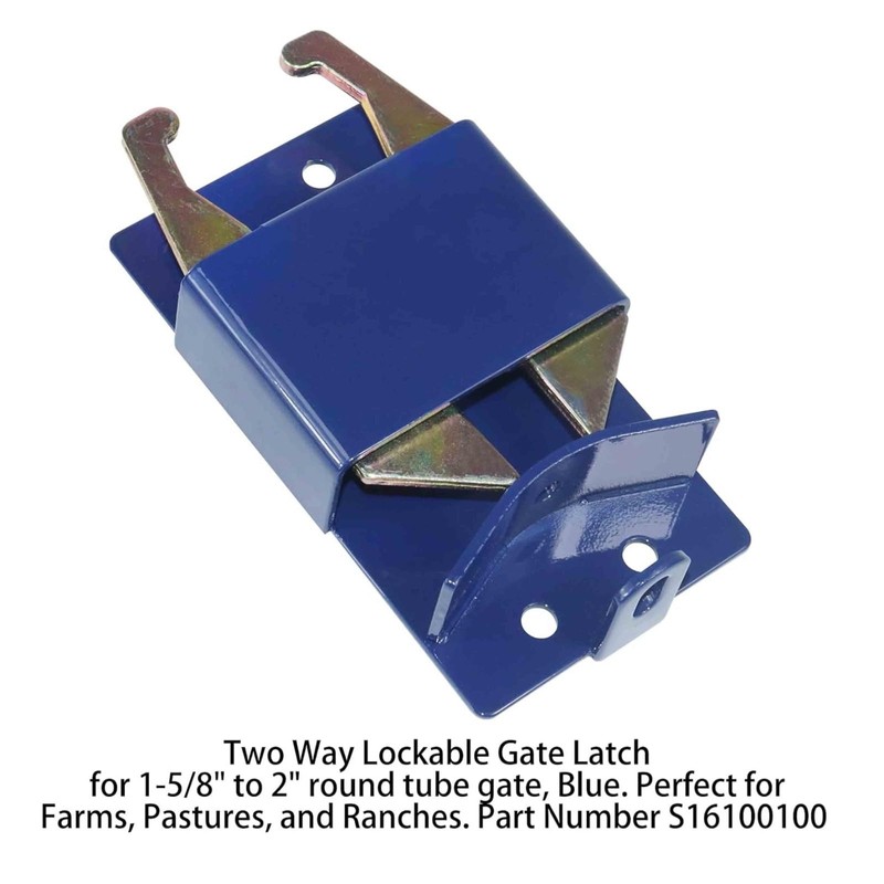 Two Way Lockable Gate Latch, Blue. Perfect for Farms, Pastures,