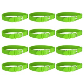 YELARXI Baseball Belt PU Leather Softball Belt, Adjustable Elastic Baseball Uniform Fit for Men Women Youth Football Exercises Climbing - (12 Pack, Fluorescent Green)