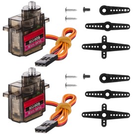 2 Pcs MG90S 9g Micro Servo Motor Metal Gear Micro Servos Replace SG90 for Smart RC Robot Helicopter Airplane Controls Car Boat Plane Vehicle Models