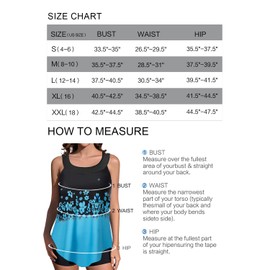 Rekita Flowy Tankini Bathing Suits for Women Swimsuits Tankini Sets for Two Piece Swimwear Tank Top with Boyshorts