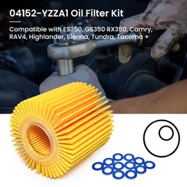 64mm Oil Filter Wrench with 04152-yzza1 Oil Filter Change Kit for Toyota,Tacoma,Camry,Tundra,Highlander,Lexus,RAV4. Fits 2.5-5.7L Engines, Filter Removal Tool Set with Oil Drain Plug & Gasket