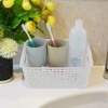Mayish Weave Storage Basket, Plastic Weave Storage Shelf Baskets, White,