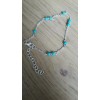 custom craft Silver Anklet Ankle Bracelet Italian turquoise color beads