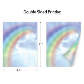 SamuelIStamper Great Papers! Rainbow Bright 2-Sided 8.5" x 11" Letterhead and #10 Envelope Stationery Set, 50 Stationery Sheets and 25 Matching Envelopes (2021036)