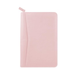 Gorbado Small Portfolio Organizer, A5 Zippered Business Portfolio, Junior Padfolio Folder Binder for Women,5 x 8 Writing Pad Included,Pink