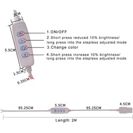 White DC5V USB LED Dimmer Extension Cable with On/Off Switch Adapter LED Dimming Controller for LED Light Bulb Lamps USB-Port Power Cable for Led Light Bulb Lamps
