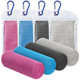 DOFOWORK Cooling Towels - 4 Pack Cooling Towel, 40"x12", Microfiber Soft Breathable Cooling Towels for Neck and Face, Cooling Towels for Hot Weather, Workout & More Activities