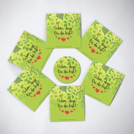 Sticker "Schönen das du da bist" gift sticker, sticker for party gifts, party bags for weddings, birthdays, children's birthdays, christenings, communion confirmation, 4.5 cm, round., Classic