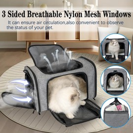 Top tasta Dog Cat Carrier Pet Carriers for Small Medium Large Cats Dogs Carrier Soft Sided Small Puppy Dog Carrier Portable Foldable Airline Approved Dog Cat Travel Carrier Grey Black M