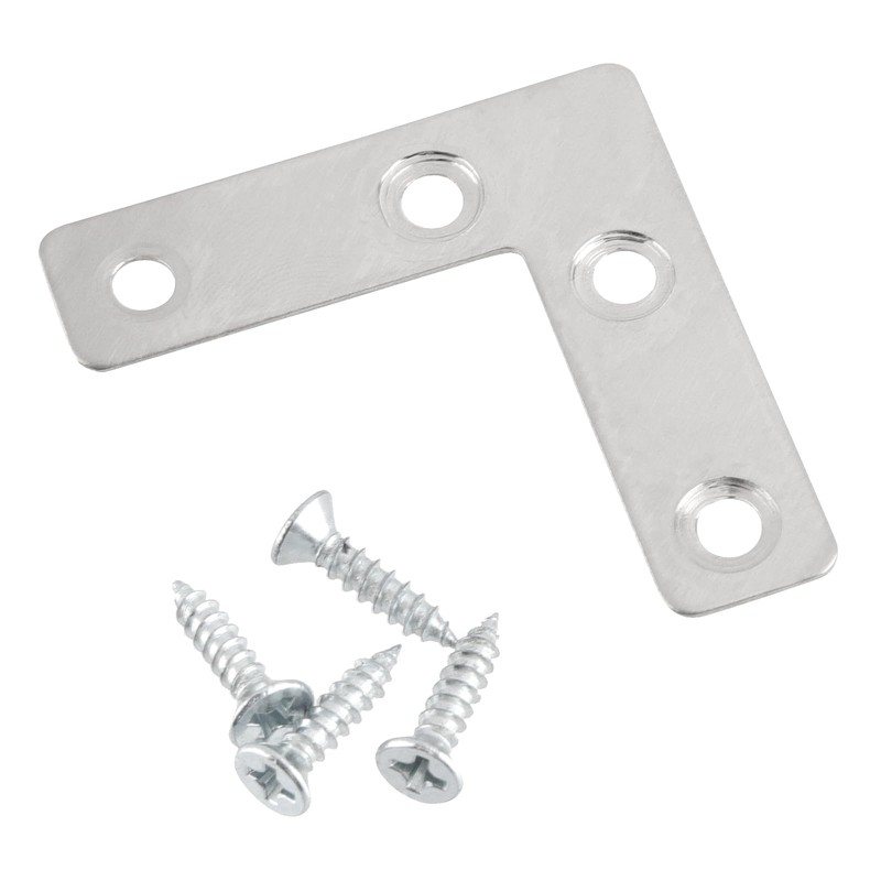 CHUEHKAK Pack of 40 Flat Connectors Stainless Steel L Shape