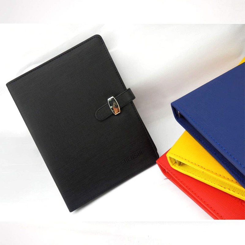 A7 Yellow PU Leather Business Notebook with Pen Pocket and