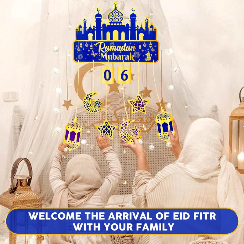 Hanging Ramadan Advent Calendar 30 Days Til Eid Ramadan Mubarak