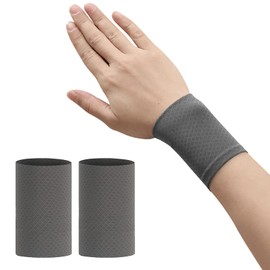 DFsucces Thin Wristbands, Set of 2, Cooling Sensation, For Baseball, Tennis, Running Sweat Absorption, Quick Drying, Breathable, Long, Short, Sports, Yoga, Muscle Training, Sports, Summer Sun Protection, Unisex, Gray, 3.1 inches (8 cm)