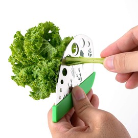 Leen4You Herb Stripper Herbs Cutter Scissors Stainless Steel Leaf Remover Stripping Tool Vegetable Kitchen Gadget Tool with Protective Holder