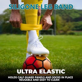 2-pack, silicone sleeve for football socks, elastic football socks anti-slip, anti-slip bandage, anti-slip elastic band, suitable for gym, football, basketball, badminton and other track and field sports - Color: White