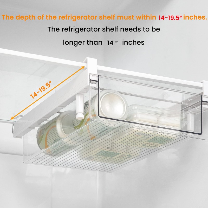 vacane Fridge Organizer Drawer, Clear Plastic Fridge Organizer Bins, Add