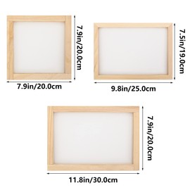 Hayaww 3 Pieces Papermaking Hand Molds, Wooden Screen Printing Frame Paper Making Frame Paper Making Steve Wood Paper Making Screen Kit Paper Wood Making Mould, 3 Sizes, Kids Teens Teaching Paper
