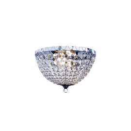Maykoosh Handcrafted Haven Drop 2 Light Ceiling Flush Mount, Chrome
