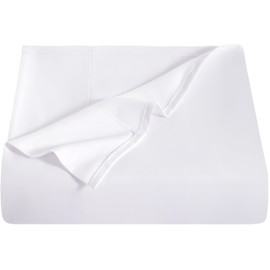 NTBAY Queen Flat Sheet Only - Brushed Microfiber Flat Sheet - Soft, Wrinkle-Free, Fade-Resistant, Stain-Resistant, Top Sheet, Hotel Quality Flat Bed Sheet, White