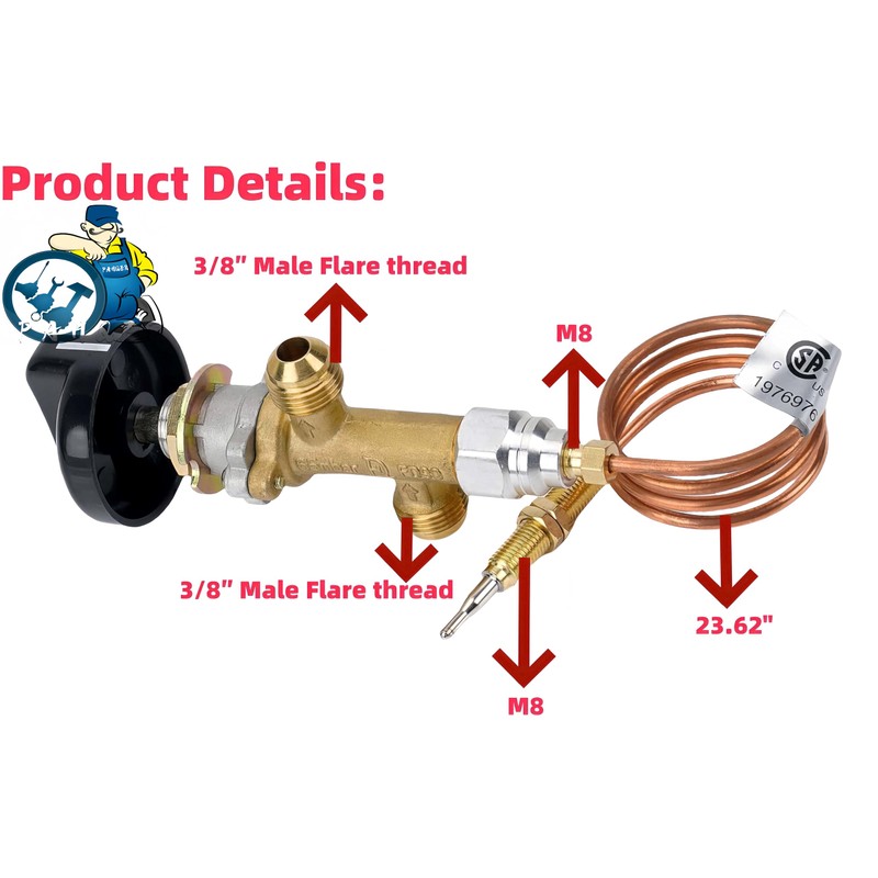 Low Pressure LPG Propane Gas with 3/8" Flare Inlet &