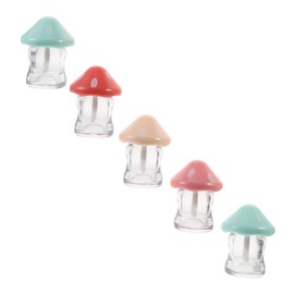 TOVINANNA Lip Gloss Kit 5pcs Empty Lip Gloss Tubes with Mushroom Model for Small Business