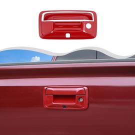 HTHE red Colorado Tailgate Door Handle Cover Trim Chevy Silverado GMC Sierra 2014-2017 for Chevy Colorado GMC Canyon 2014-2022 Carbon Fiber Exterior Accessories