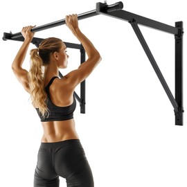 ECOTRIC 46'' Wall Mounted Pull Up Bar Chin up Bar Doorway Exercise Bar Upper Body Gym Workout Bar Heavy Duty Training Fitness Home Heavy Duty 500lbs