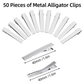 50 Pcs Metal Alligator Hair Clips Bow, Hair Sectioning Clips, Duckbill Hair Clips for Styling Sectioning, Setting Section Hair Clips for Barbershop, Hair Salon, Hairdressing Styling (40mm/1.6in)