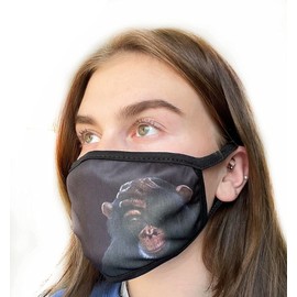 Komonee Adults Face Mask Washable Reusable Trendy Dustproof Chimpanzee Monkey Cloth Mouth Cover Covering For Boys Girls Outdoors Indoors Childrens School Protection
