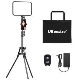 UBeesize LED Video Light Kit, Photography Lighting, 13" Studio Lights with 65" Tripod Stand and Phone Holders, Podcast Lighting for Video Recording, Make up, Live Streaming, Tiktok, YouTube