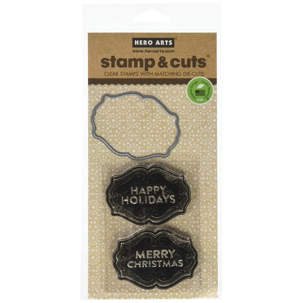 Hero Arts Scrapbooking Stamp and Die Cuts, Christmas Tags