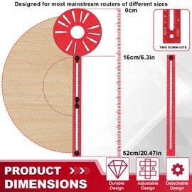MorningRo 4 in 1 Router Milling Groove Bracket Aluminum Alloy Router Circle Cutting Jig Adjustable Circle Cutting Guide Cabinet Hardware Multifunctional Jig Suitable for Woodworking (Upgraded)
