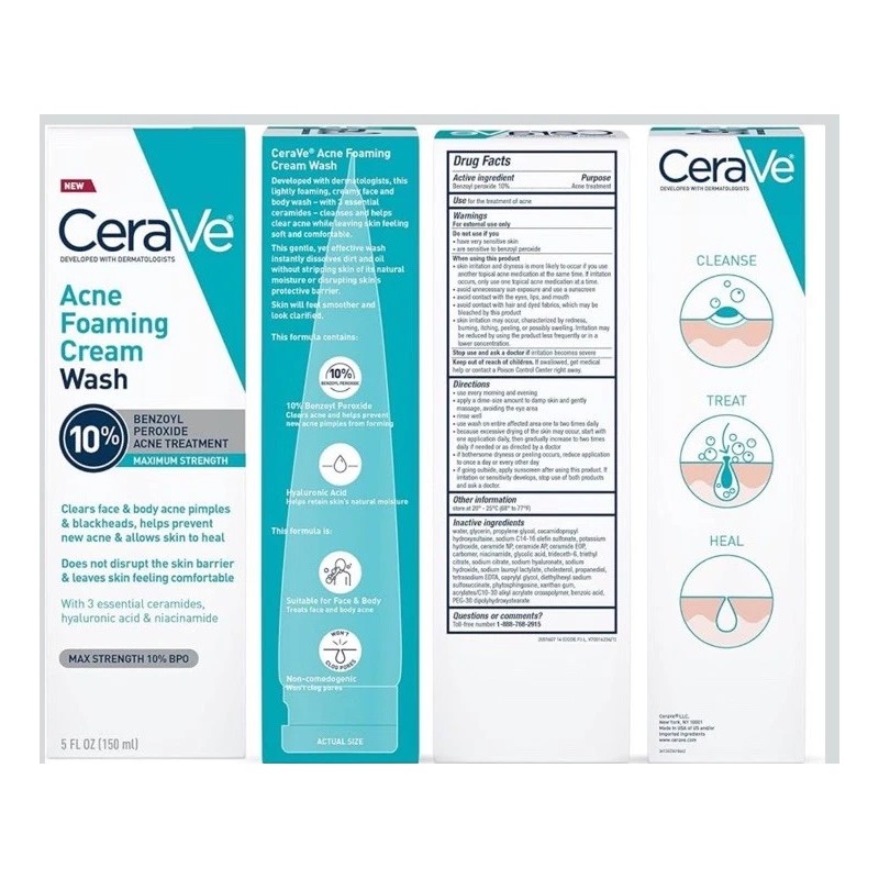 CeraVe Acne Foaming Cream Wash 5oz / 150ml New In