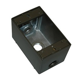 Topaz Electric WB2350B 1/2-Inch 3 Hole Weather Proof Box, Bronze Two Gang
