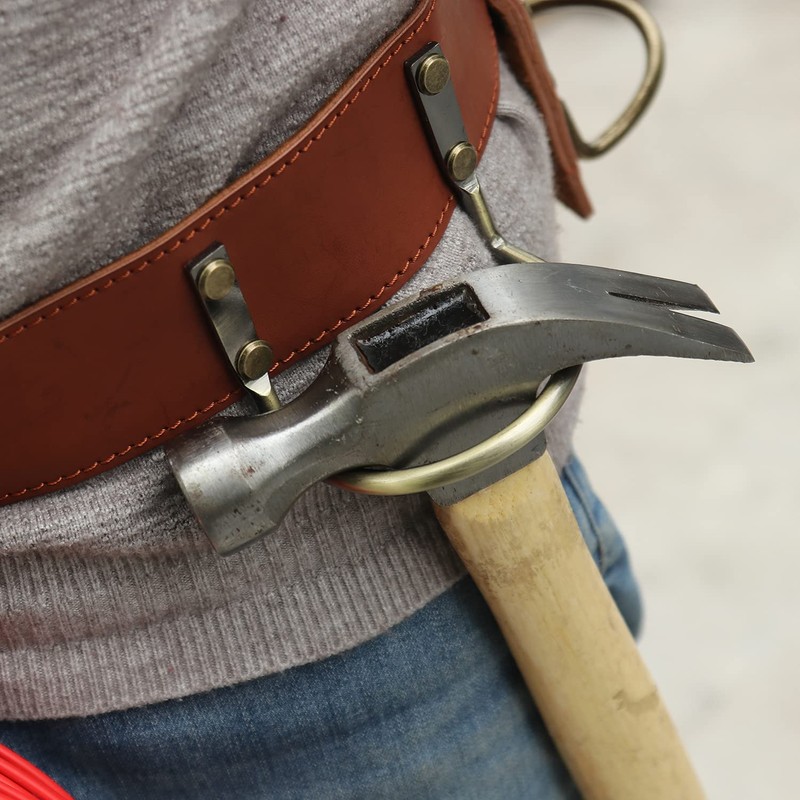 TOURBON Adjustable Tool Belt Hanging Hooks Hammer Hatchet Holder Tape