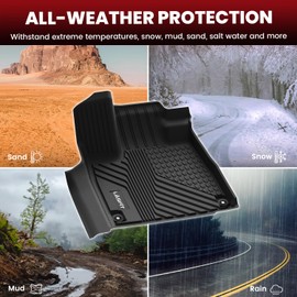 LASFIT Custom TPE All-Weather Floor Mats for Acura MDX (2022-2025), Full Set for 1st & 2nd & 3rd Row Floor Lines, Black Tasteless, Durable and Easy to Clean