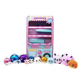 Squeezamals Plush Toys - Toy Vending Machine Playset with 12 Mini Stuffed Animals - Four 3.5 inch, Six 2.5 inch and Two 1 inch Micro - Tiny Toys for Kids and Toddlers - Sweetly Scented Mini Plushies