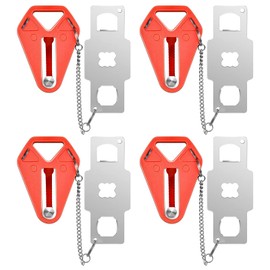 Travel Door Lock for Hotel Rooms Apartment Locks Home Security Defender Door Lock Latch Extra Door Locker from Inside Portable Lock for Door Security Travel Gifts Must Haves Essentials (4 Pack, Red)